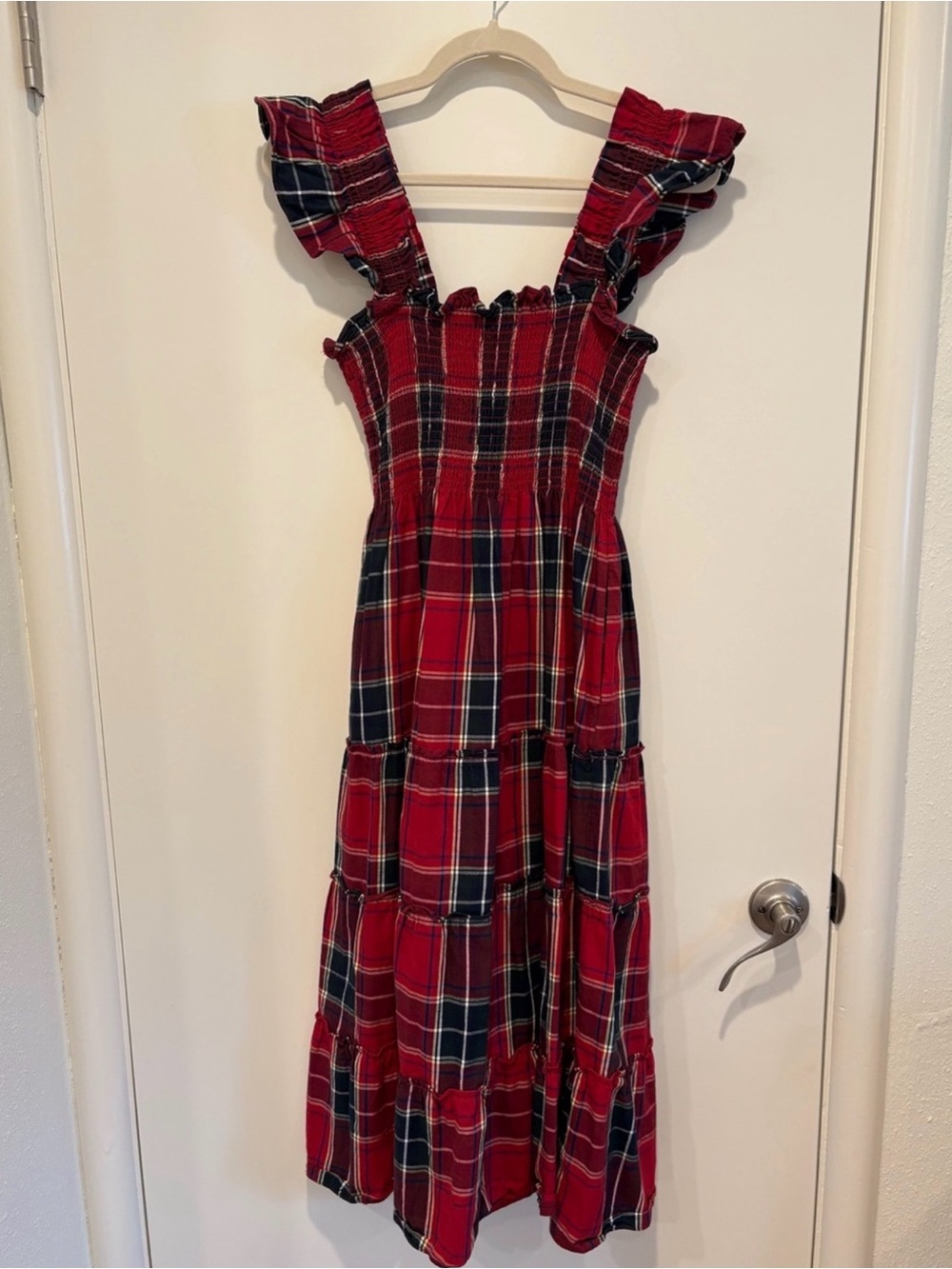 Hill House Home Nap Dress in Red and Navy Tartan